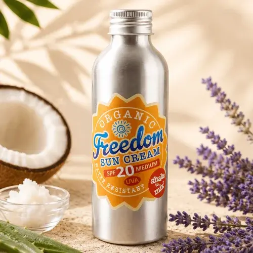 The Green Woman Organic Freedom mineral sunscreen bottle